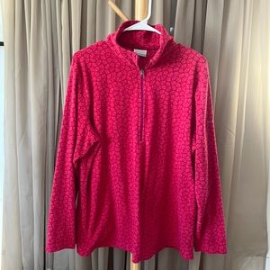 Columbia half zip pretty pink pattern. Size 1X super soft! $20